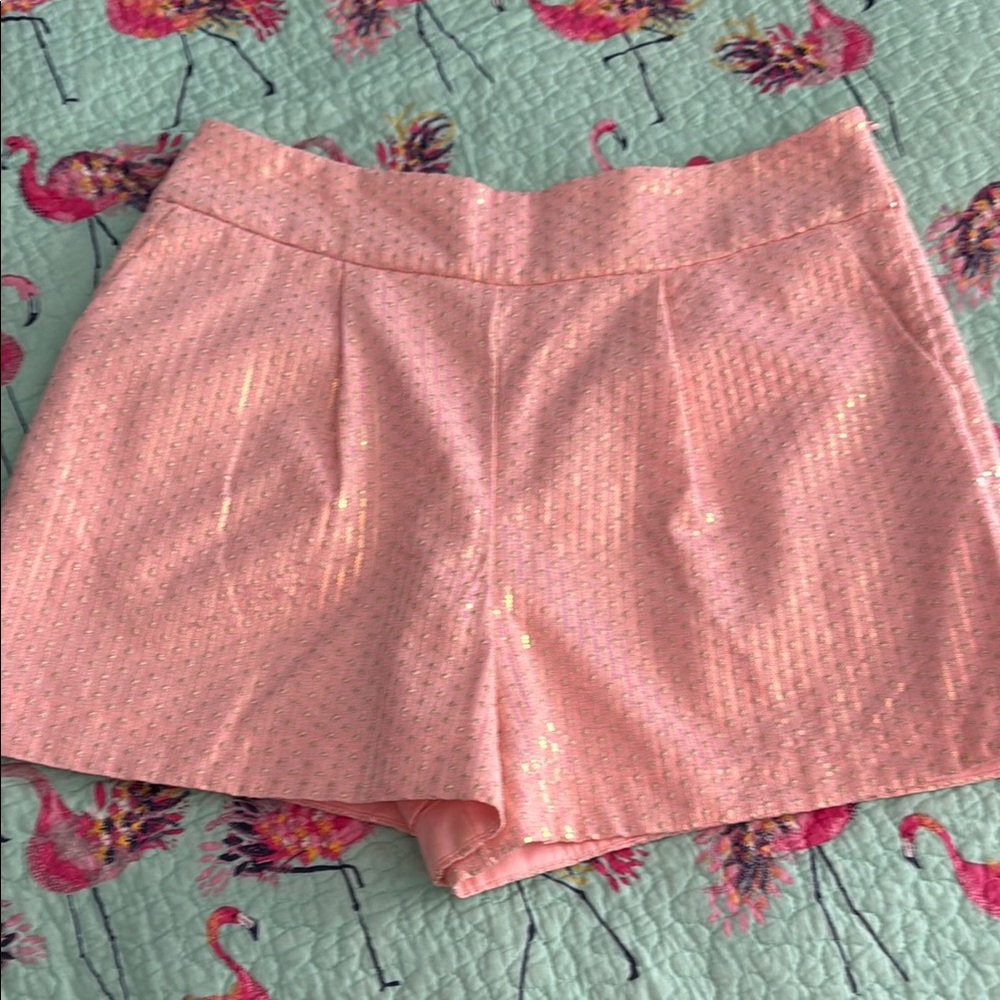 Pink Women's Sequined Shorts